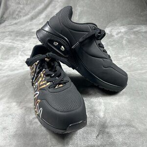 Skechers Shoes Women's 9 JGoldcrown Metallic Love Black Gold Slip Resistant